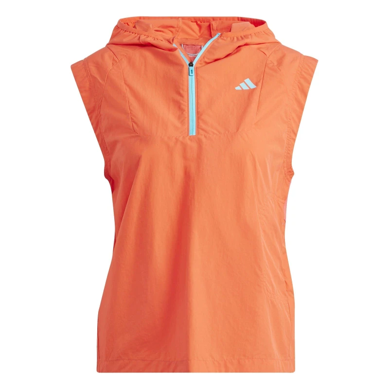 Image of adidas Adizero Half-Zip Running Vest Womens - Red Red 2XS