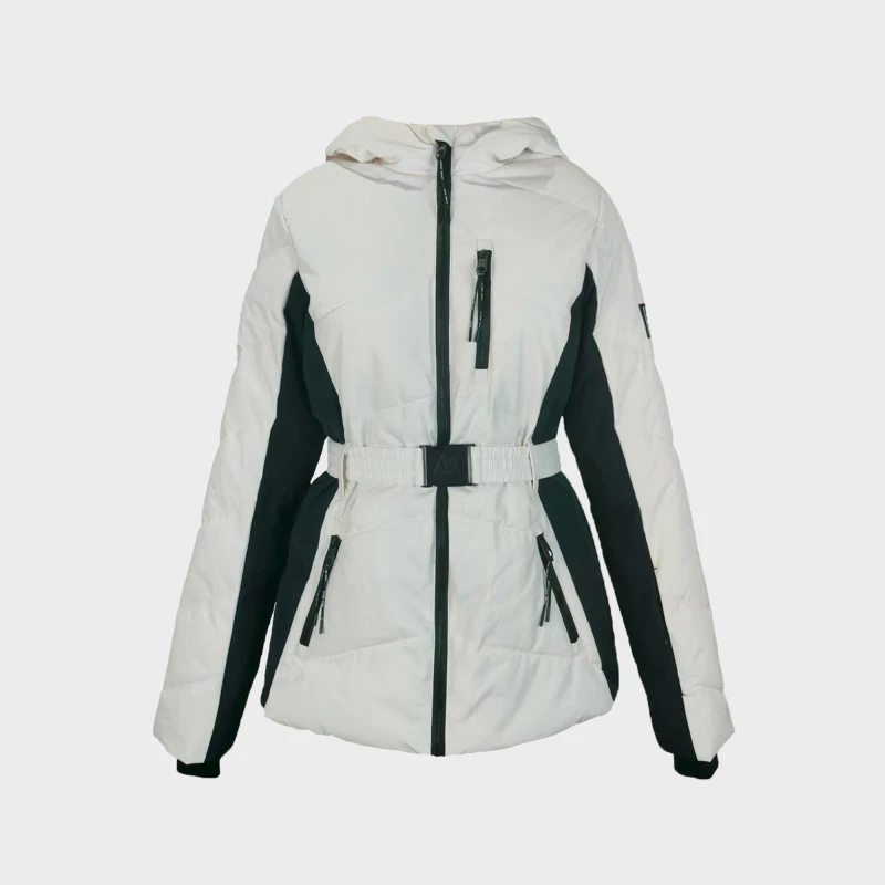 Image of Jack Wills Womens Hooded Puffer Waterproof Windproof Insulated Ski Jacket Cream female 10 (S)