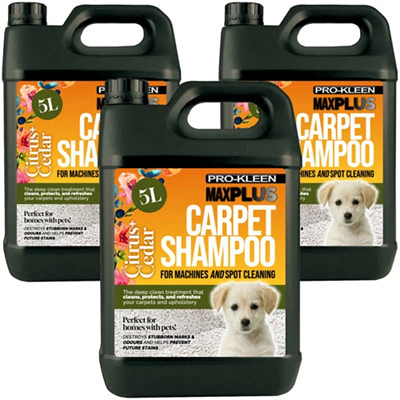 Image of ProKleen Carpet Cleaning Shampoo Odour Remover Citrus & Cedar Fragrance 3 x 5L Clear unisex