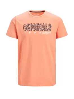 Image of JACK & JONES Boys Crew Neck Logo T-Shirt Men Orange