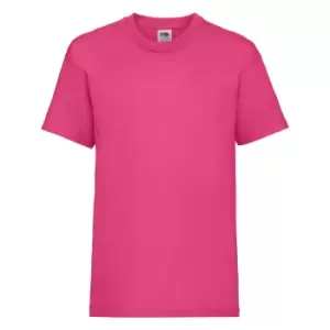 Image of Fruit Of The Loom Childrens/Kids Unisex Valueweight Short Sleeve T-Shirt (5-6) (Fuchsia)