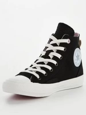 Image of Converse Chuck Taylor All Star Hi, Black, Size 5, Women