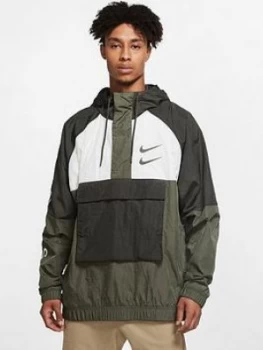 Image of Nike Sportswear Swoosh Woven Jacket - Khaki