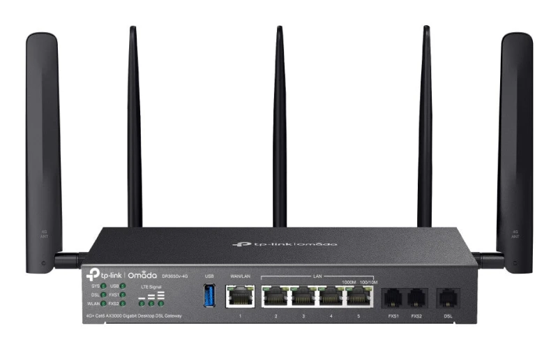 Image of TP Link Omada DR3650V-4G Wireless Router Gigabit Ethernet Dual Band (2.4 GHz / 5 GHz) Black DR3650V-4G