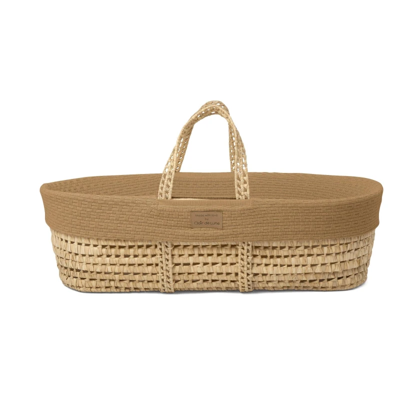 Image of Clair De Lune Organic Knitted Palm Moses Basket Moses Baskets One Size Beige 72604504000