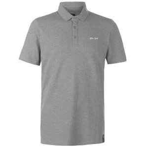 Image of Gio Goi Embroidered Polo Shirt - Grey Marl