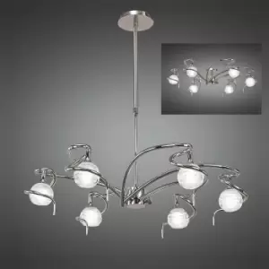 Image of Dali Convertible Semi-Telescopic Ceiling Hanging Lamp 6 Bulbs G9, Polished Chrome
