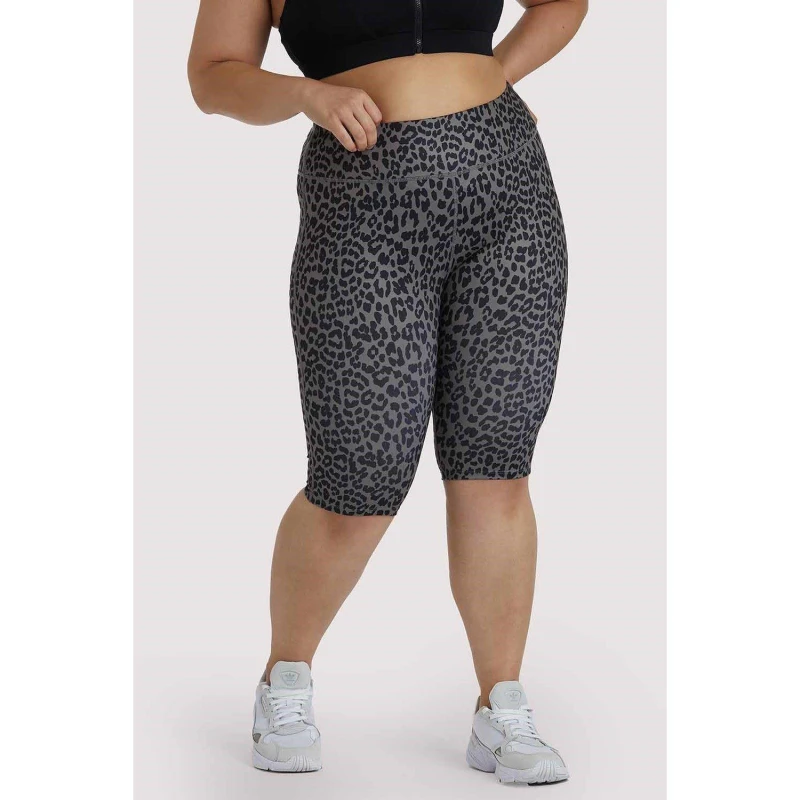 Image of Wolf and Whistle Eco Dusty Olive Leopard Curve Shorts Olive female 24