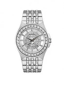 Image of Bulova Phantom Silver Swarovski Pave Dial Swarovski Encrusted Stainless Steel Bracelet Ladies Watch