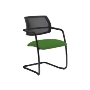 Image of Dams MTO Tuba Black Cantilever Frame Conference Chair with Half Mesh Back - Madu