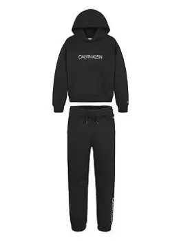 Image of Calvin Klein Jeans Boys Institutional Logo Hoodie Set - Black, Size Age: 8 Years
