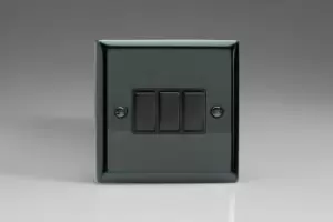 Image of Varilight 3 Gang 10A 1 or 2 Way Rocker Switch - XI3B