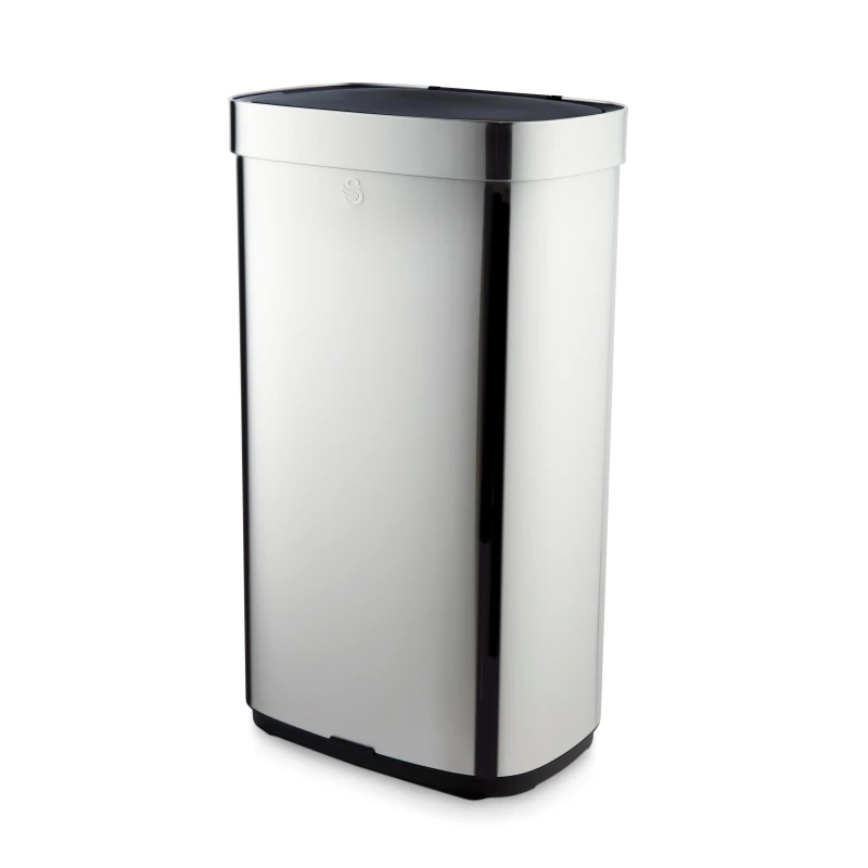 Image of Swan Swan 80L Rectangular Sensor Bin Silver - Swan Silver HR82601