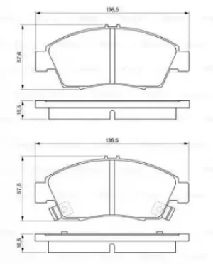 Image of Bosch 0986461759 BP609 Brake Pad Set Disc Brake Front Axle