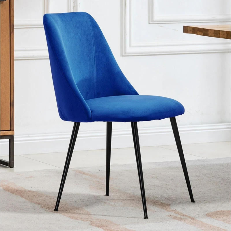 Image of Artemis Home Morandi Velvet Dining Chairs - Set of 2 in Blue Blue Unisex