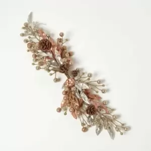 Image of Homescapes - Champagne Pinecone & Apples Christmas Swag - Champagne