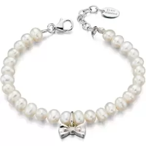 Image of Childrens D For Diamond Sterling Silver & Cultured Pearl Bracelet