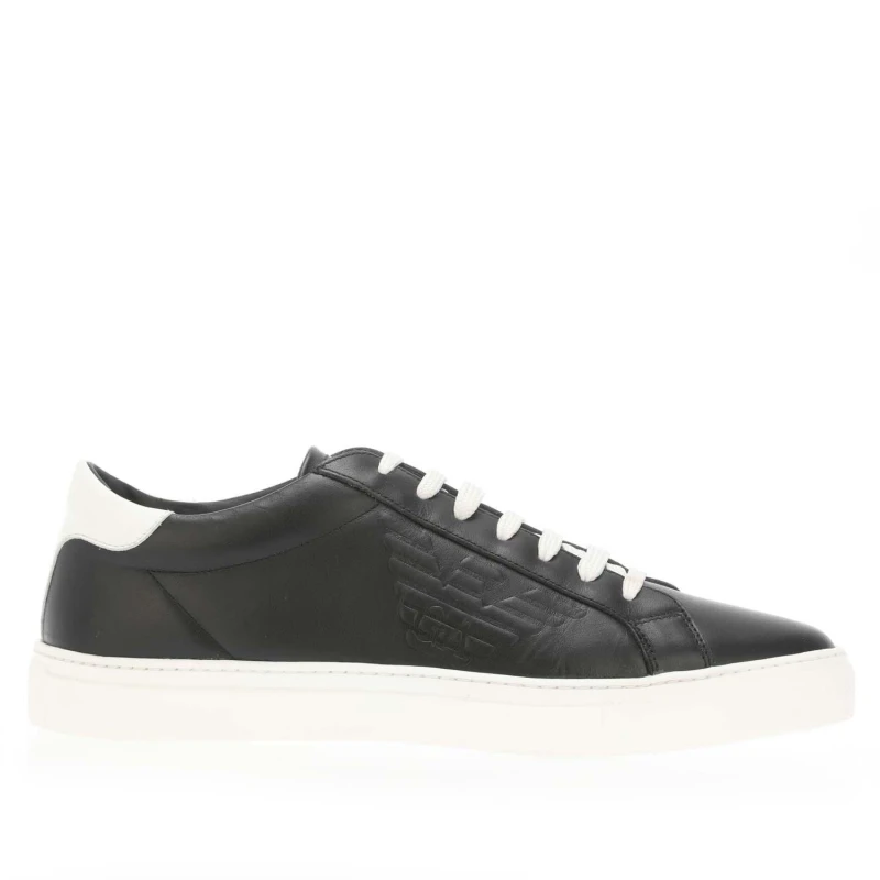 Image of Armani Leather Trainers - Black 5