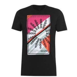 Image of adidas Mens Clima Slogan Graphic T-Shirt - Black/White