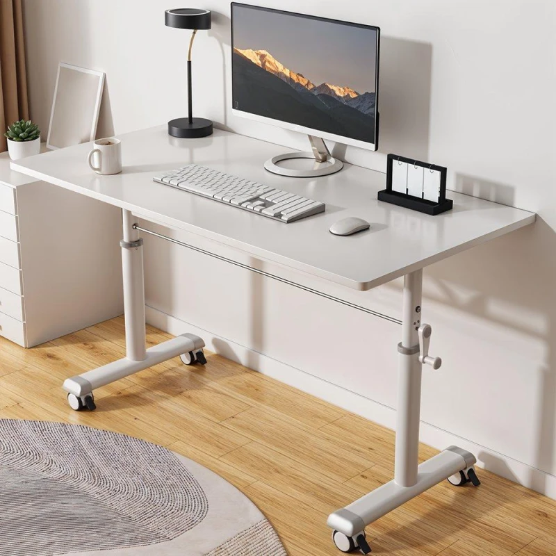 Image of Kabinet UK Height-Adjustable Computer Desk with Wheels White unisex XL