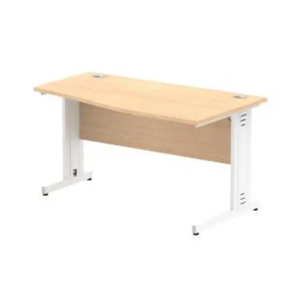 Image of Impulse 1400600 Right Hand White Cable Managed Leg Wave Desk Maple DYNMI003061