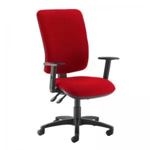 Image of Senza extra high back operator chair with adjustable arms - Belize Red