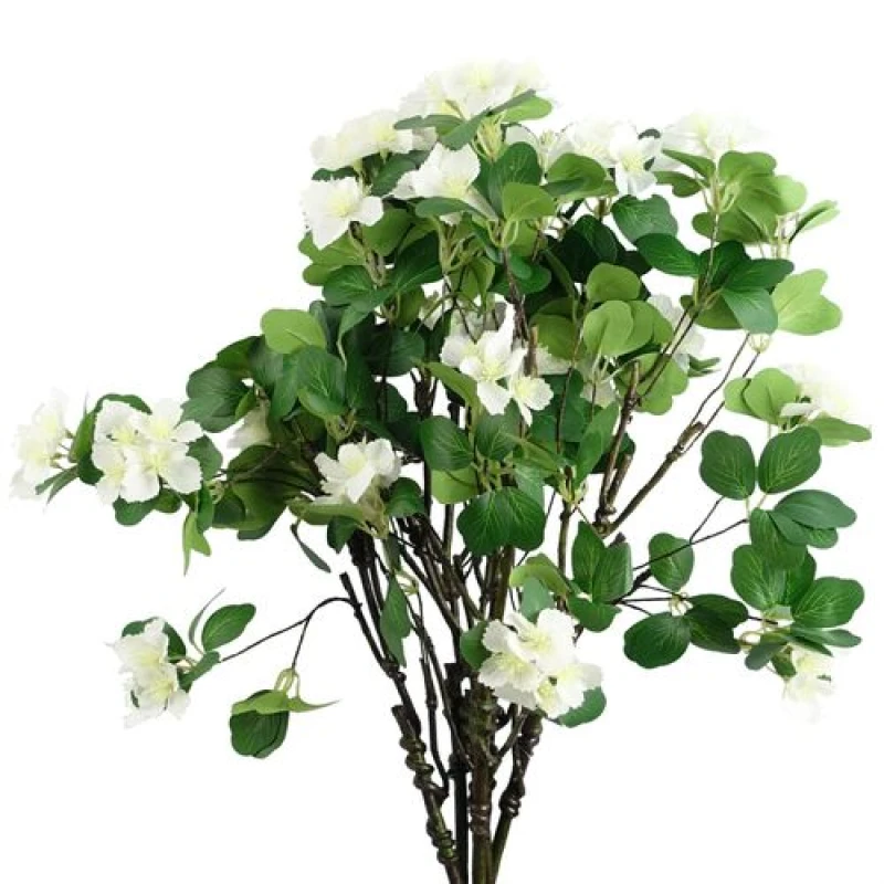 Image of Leaf Pack of 6 x 60cm Flower Foliage Spray - White