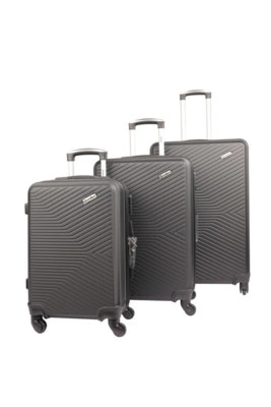 Image of Groundlevel Infinity Hard Shell 3 Piece Luggage Set - Black