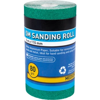 Image of 19858 5 Metre 115mm Sanding Roll 80 Grit - Bluespot