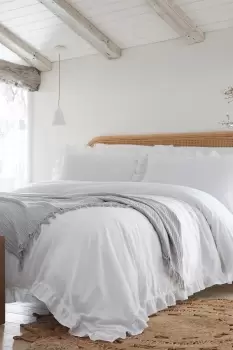 Image of 'Cassia Frill' 100% Cotton Relaxed Look Duvet Cover Set