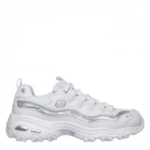 Image of Skechers Lifestyle DLite Grand Trainers - White/Silver