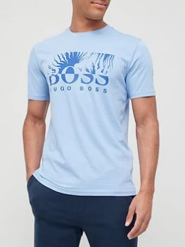 Image of Hugo Boss Teally Large Logo T-Shirt Pastel Blue Size M Men
