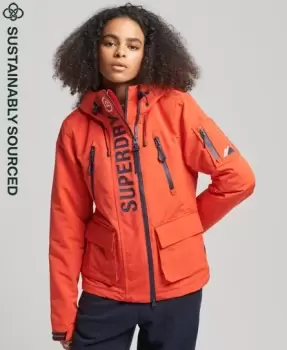 Image of Superdry Womens Hooded Ultimate SD-Windbreaker Orange / Bold Orange/Rich Navy - Size: 10