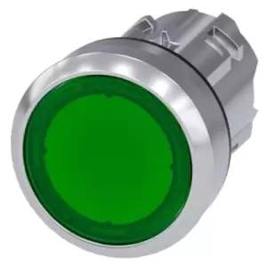 Image of Siemens Flat Green - Momentary, SIRIUS ACT Series, 22mm Cutout, Round