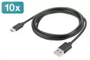 Image of Digitus AK-990960-018-S USB cable 1.8 m USB 2.0 USB C USB A Black