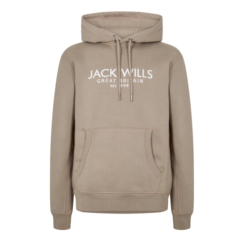 Image of Jack Wills Batsford Logo Hoodie Mens Fawn male S