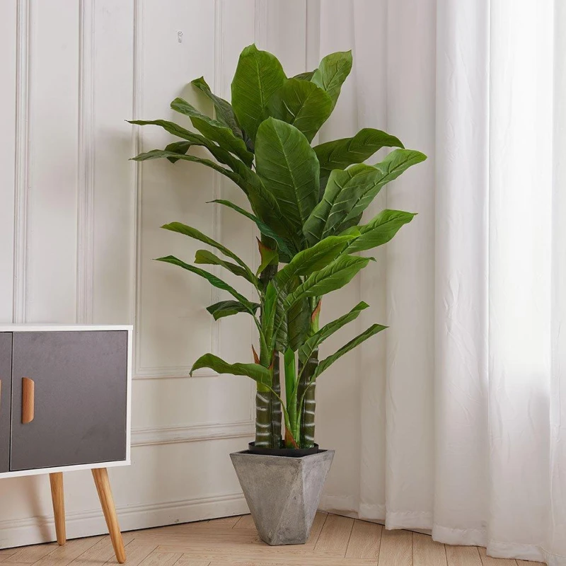 Image of LIFE IDEAS 190cm Artificial Tropical Plant with Flowerpot Green unisex One size