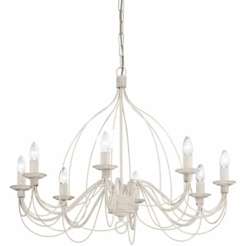 Image of Ideal Lux Lighting - Ideal Lux Corte - 8 Light Chandelier Antique White Finish, E14