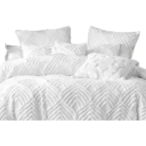 Image of Linen House Palm Springs Ogee Housewife Pillowcase (Pack of 2) (50cm x 75cm) (White) - White