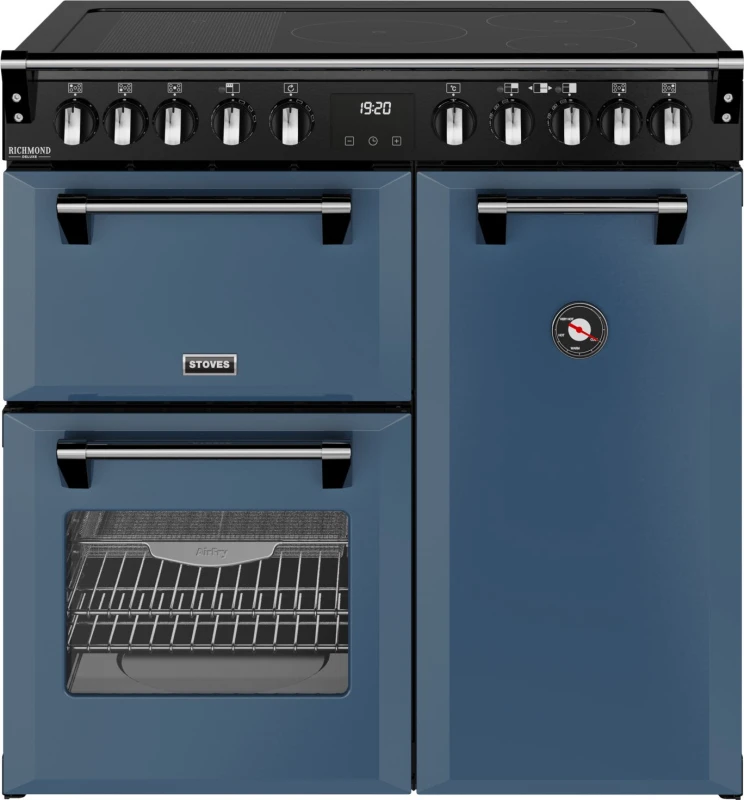 Image of Stoves Richmond DX 90Ei 90cm wide Electric Range Cooker with Induction Hob - Twilight Blue - A Rated