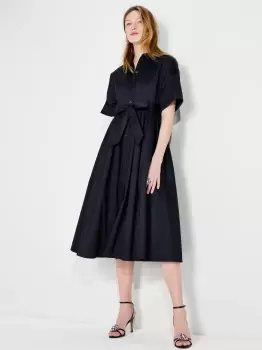 Image of Kate Spade Poplin Midi Montauk Dress, Black, L (Uk 16)