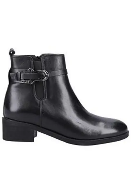 Image of Riva Emily Buckle Trim Ankle Boots - Black VNONS Female 7