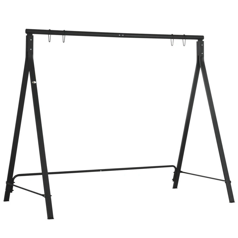 Image of Outsunny Swing Stand, Meta Swing Frame, 240kg Weight Capacity, Black - Outsunny 5056725390198