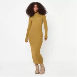 Image of Missguided Recycled Tall High Neck Midaxi Dress - Green