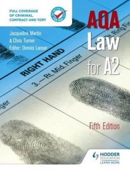 Image of Aqa Law for A2 by Jacqueline Martin Paperback