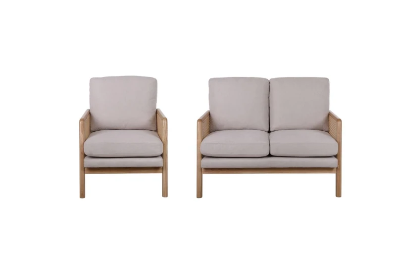 Image of Birlea White 2 Seater and Chair Bundle Birlea Ida White One Size Unisex 5056206656324