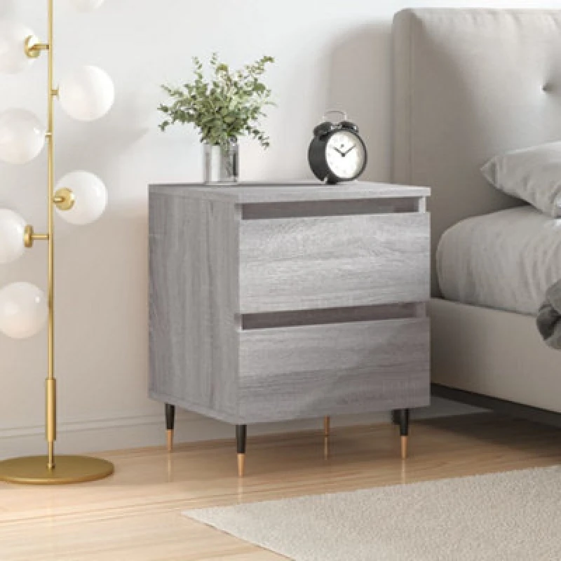 Image of Vidaxl Bedside Cabinet Grey Sonoma 40X35X50 Cm Engineered Wood Bedside Cabinets