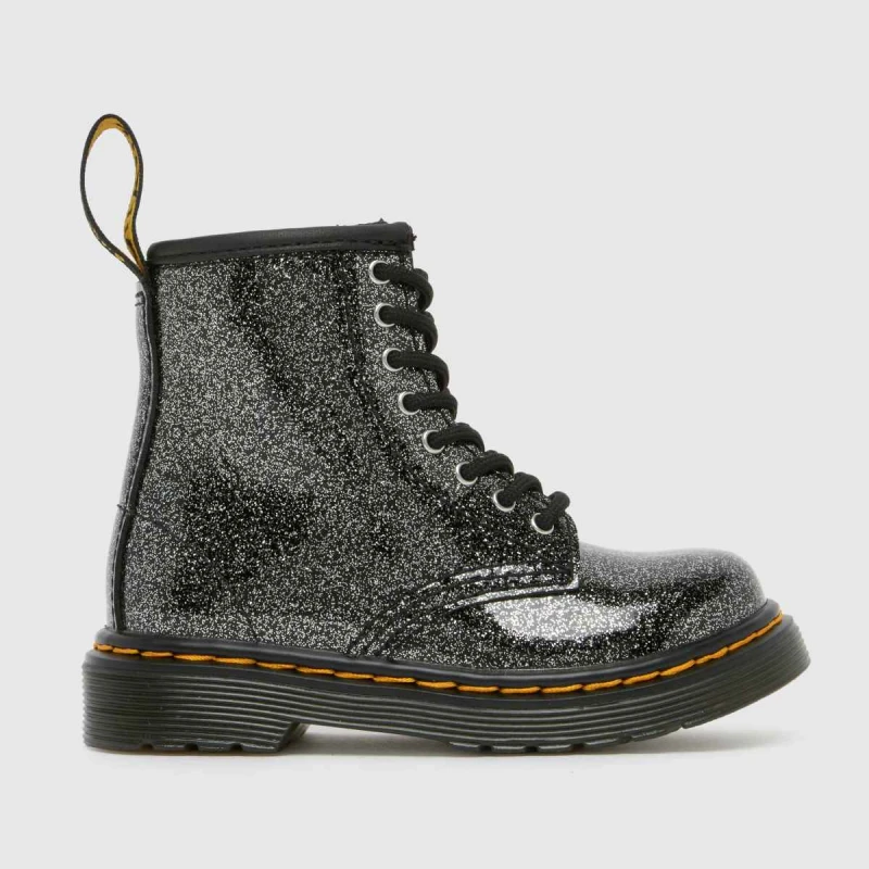 Image of Dr. Martens Black & Silver 1460 Glitter Girls Toddler Boots Black & Silver UK 7 (EU 24)
