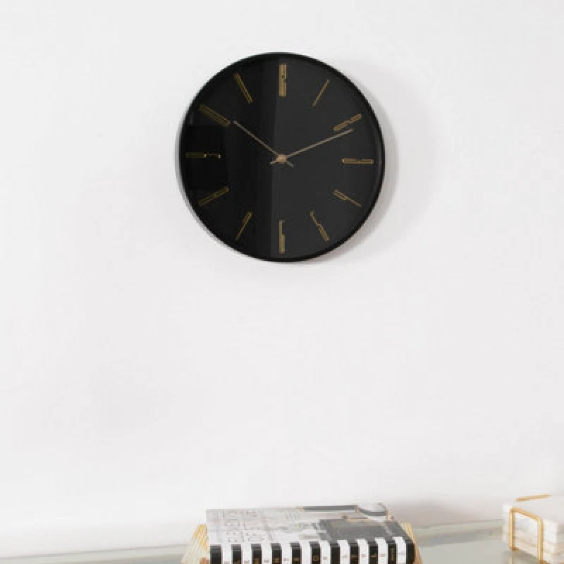 Image of Native Home & Lifestyle Black 12" Modern Analogue Clock Black unisex