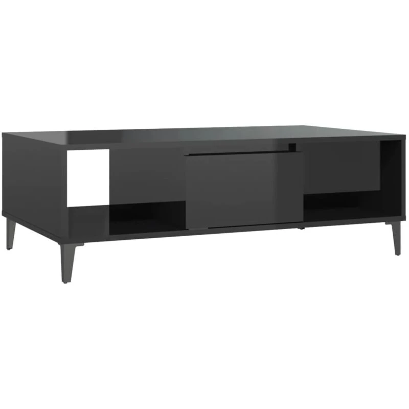Image of VIDAXL Coffee Table High Gloss Black 103.5x60x35cm Engineered Wood Vidaxl 8720286358382